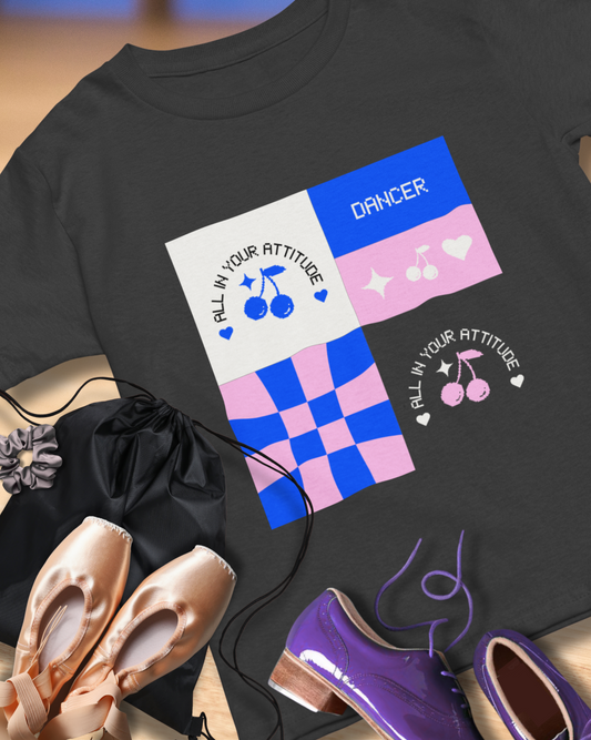 "Dancer, All in Your Attitude" Unisex Garment-Dyed T-Shirt – Bold Superhero-Style Graphic Tee – Empowering Dance Shirt for Performers