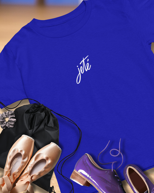 “Jeté” Official Embroidered Logo -Classic Dance Tee for Ballet & Dance Enthusiasts | Unisex Heavy Cotton™ T-Shirt