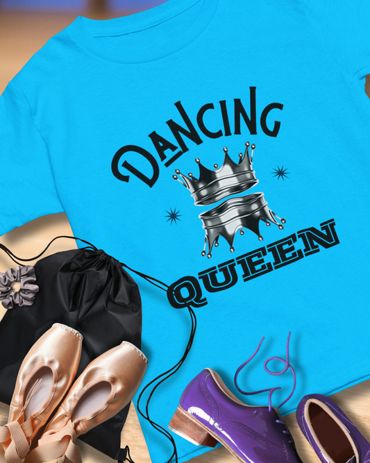 “Dancing Queen" Unisex Heavy Cotton T-Shirt with Crown Graphic – Dance-Inspired Graphic Tee for Adults & Kids