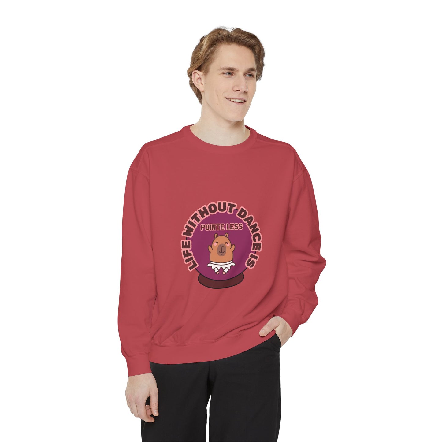 "Life Without Dance Is Pointeless" Unisex Lightweight Crewneck Sweatshirt – Bold Retro Ballet Pun Graphic Pullover for Dancers & Dance Lovers