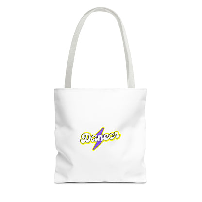 “Dancer” Superhero Graphic Canvas Tote Bag – Bold Dance Tote for Classes, Rehearsals & Everyday Use