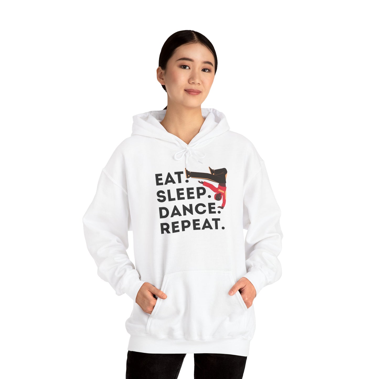 "Eat Sleep Dance Repeat" Unisex Dance Hoodie – Bold B-Boy Streetwear Sweatshirt