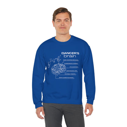 “Dancer’s Brain” Funny Dance Anatomy Sweatshirt – Unisex Heavy Blend Crewneck with Optional Name or Studio Personalization