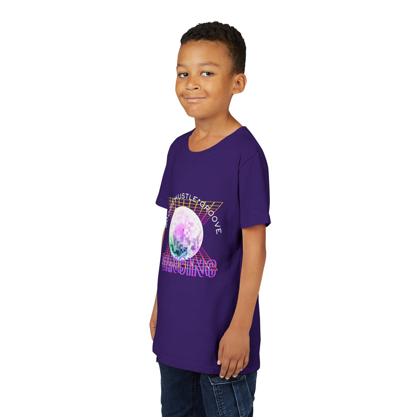 "Boogie, Hustle, Groove - Dancing" Streetwear Dance Graphic – Youth Short Sleeve Tee