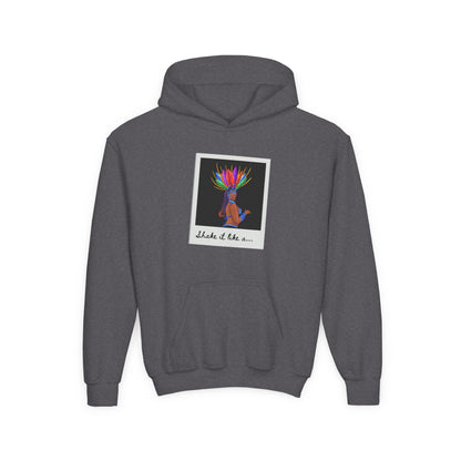"Shake It Like a..." Youth Hooded Sweatshirt – Carnival-Inspired Samba Dancer Graphic Fleece Hoodie for Kids and Teens