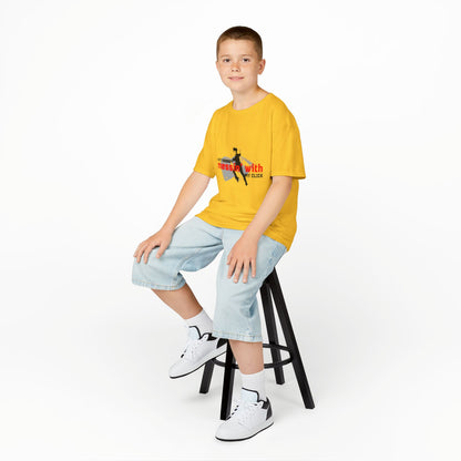 "Ain’t Nobody Messin’ With My Click" – Youth Short Sleeve Dance Tee with Tap Shoes & Tap Dancer Graphic