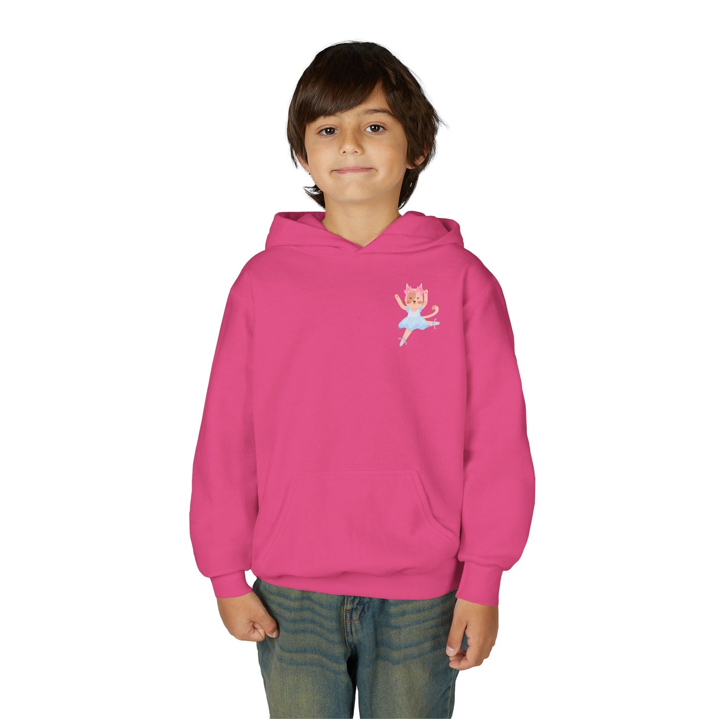 “Every Meow & Then I Dance” Adorable Dancing Cat Graphic | Cute Cat Dance Hoodie for Kids & Young Ballet Enthusiasts - Unisex Youth Hoodie