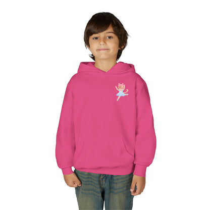 “Every Meow & Then I Dance” Adorable Dancing Cat Graphic | Cute Cat Dance Hoodie for Kids & Young Ballet Enthusiasts - Unisex Youth Hoodie