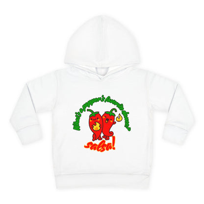 "What's a Pepper's Favorite Dance? Salsa!" Toddler Fleece Dance Hoodie – Funny Colorful Pullover for Kids