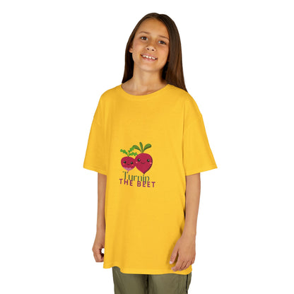 "Turnip the Beet" Youth Short Sleeve Tee – Cute Veggie Graphic Dance Pun Shirt for Kids