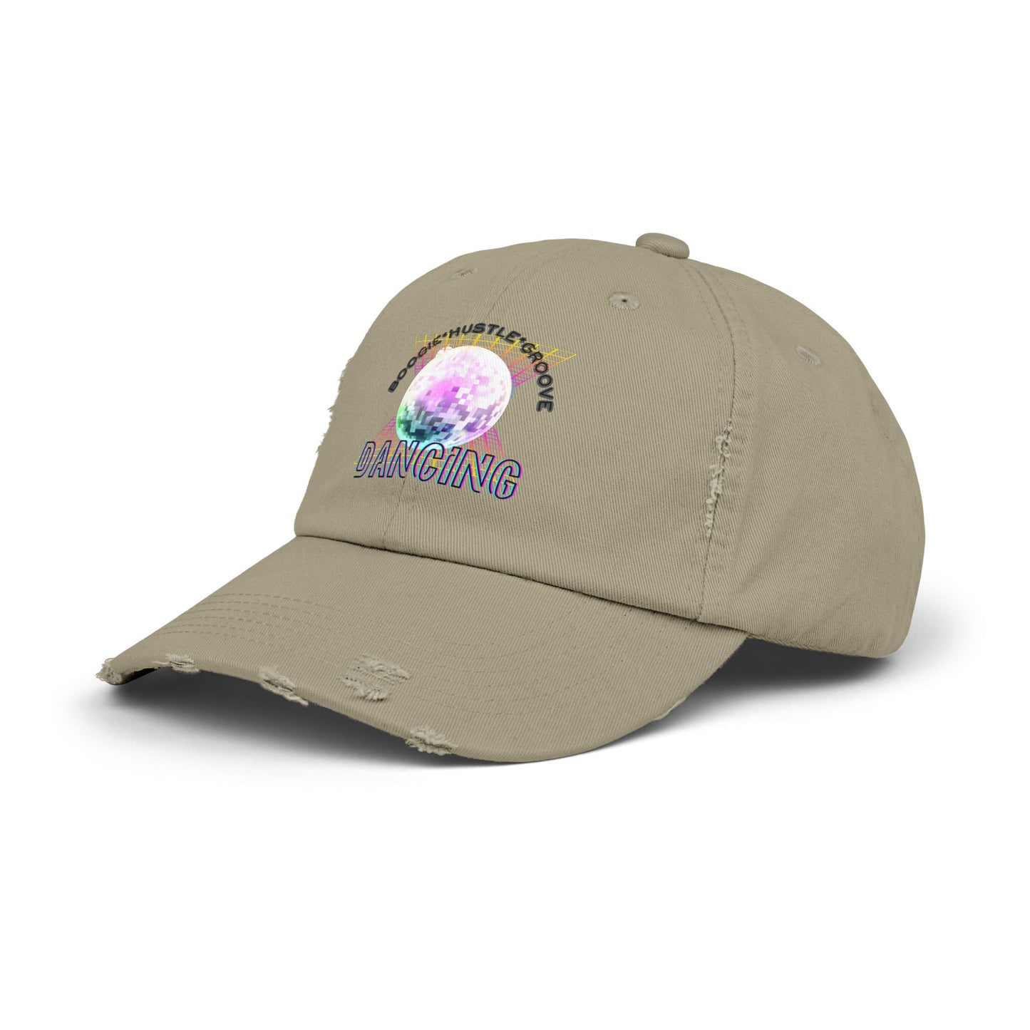"Boogie, Hustle, Groove - Dancing" Streetwear Embroidered Design – Unisex Distressed Dance Cap