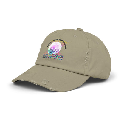 "Boogie, Hustle, Groove - Dancing" Streetwear Embroidered Design – Unisex Distressed Dance Cap