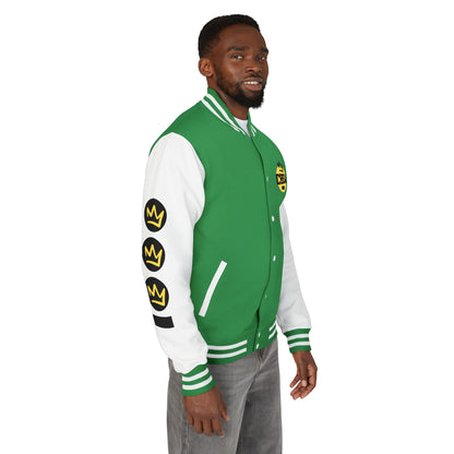 Full Out Premium Collection Letterman Jacket – Unisex Heavyweight Varsity Jacket with "Full Out" Back Graphic and "Crew" Front Design