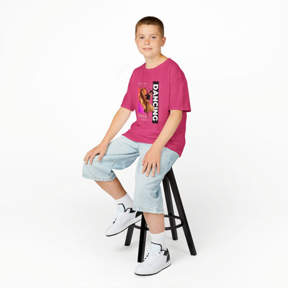 "Dancing" Youth Short Sleeve T-Shirt – Streetwear-Inspired Female Dancer Graphic – Stylish Dance Apparel for Kids