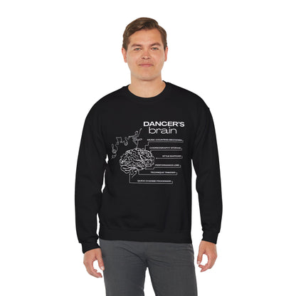 “Dancer’s Brain” Funny Dance Anatomy Sweatshirt – Unisex Heavy Blend Crewneck with Optional Name or Studio Personalization