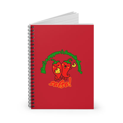 "What Is a Pepper’s Favorite Dance? Salsa!" Spiral Notebook – Funny Dance Pun Journal with Cute Pepper Graphic for Dancers & Foodie Pun Lovers