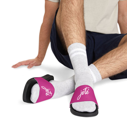 MEN'S SIZES - “Jeté” Official Logo Dance -Inspired Custom Footwear | Men’s Sandal Slides with Removable Straps