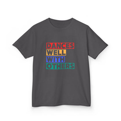 "Dances Well With Others" Kids Heavy Cotton™ Tee – Dance-Inspired Graphic Tee for Kids