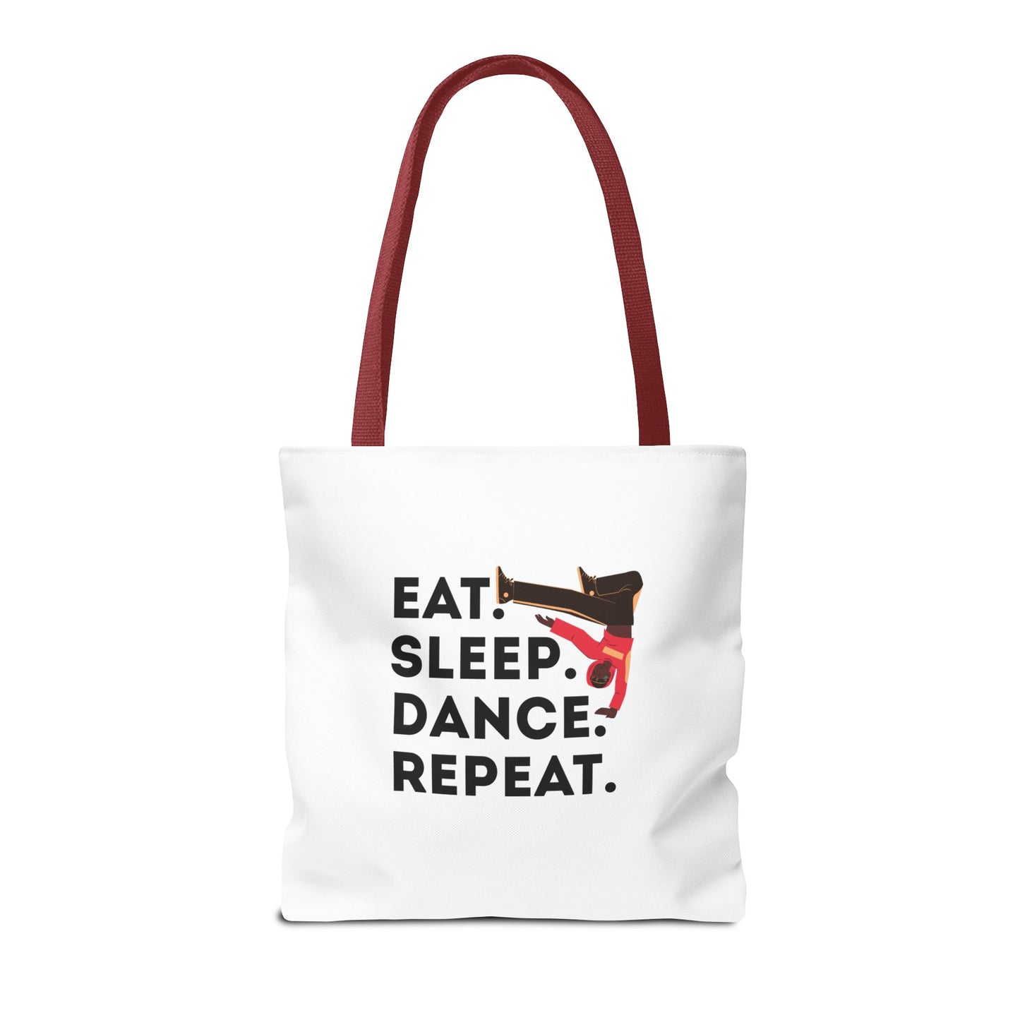 "Eat Sleep Dance Repeat" B-Boy Canvas Tote Bag – Hip-Hop Dancer Graphic Dance Tote for Everyday Use