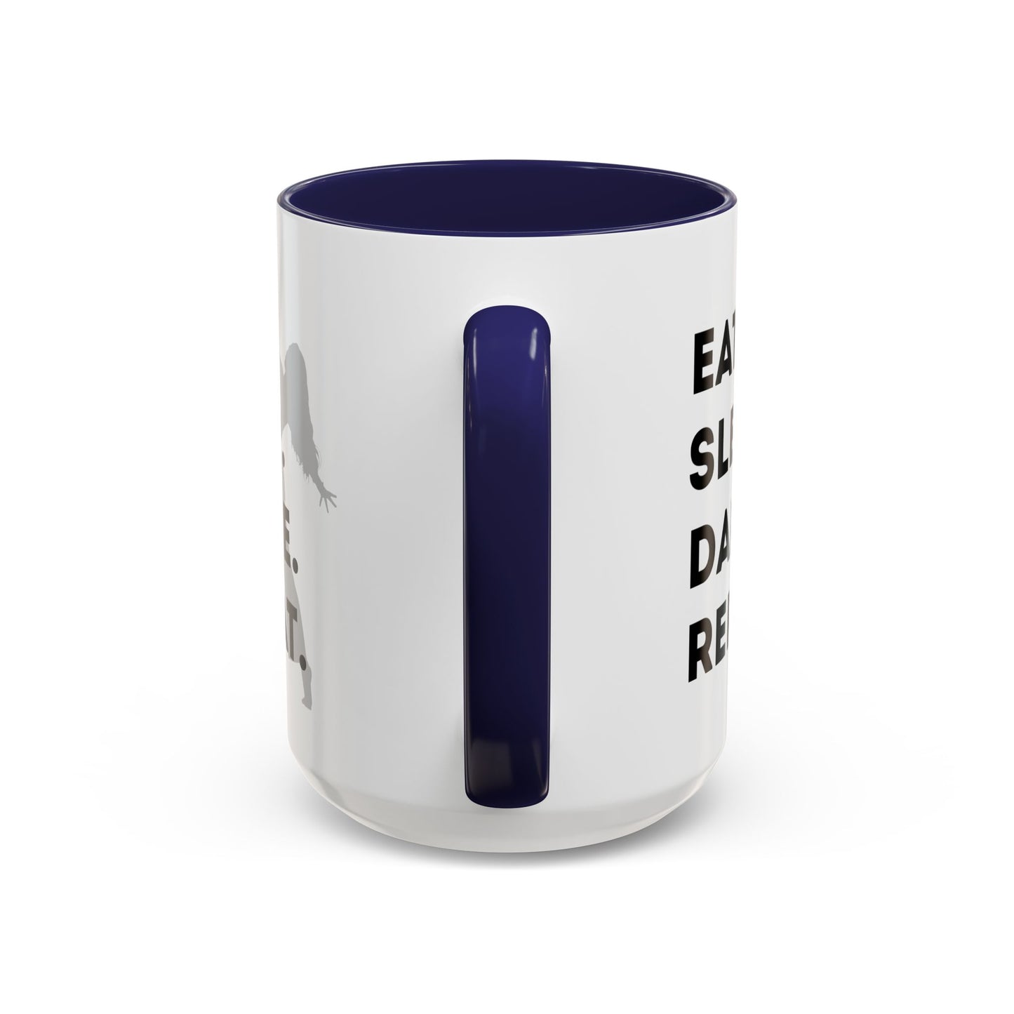 "Eat Sleep Dance Repeat" Accent Coffee Mug – Gray Dancer Graphic Ceramic Mug for Dance Lovers