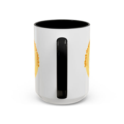 "What Do You Call a Dancing Chick? Poultry in Motion" Accent Coffee Mug – Funny Dance Pun Ceramic Mug for Dancers and Chick Enthusiasts