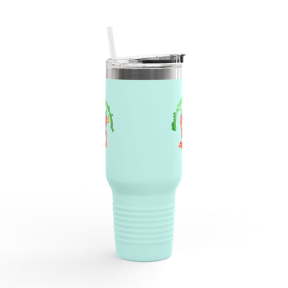 "What's a Pepper's Favorite Dance? Salsa." Funny Dance Quote 40oz Insulated Travel Mug – Bold Pepper Graphic Stainless Steel Tumbler
