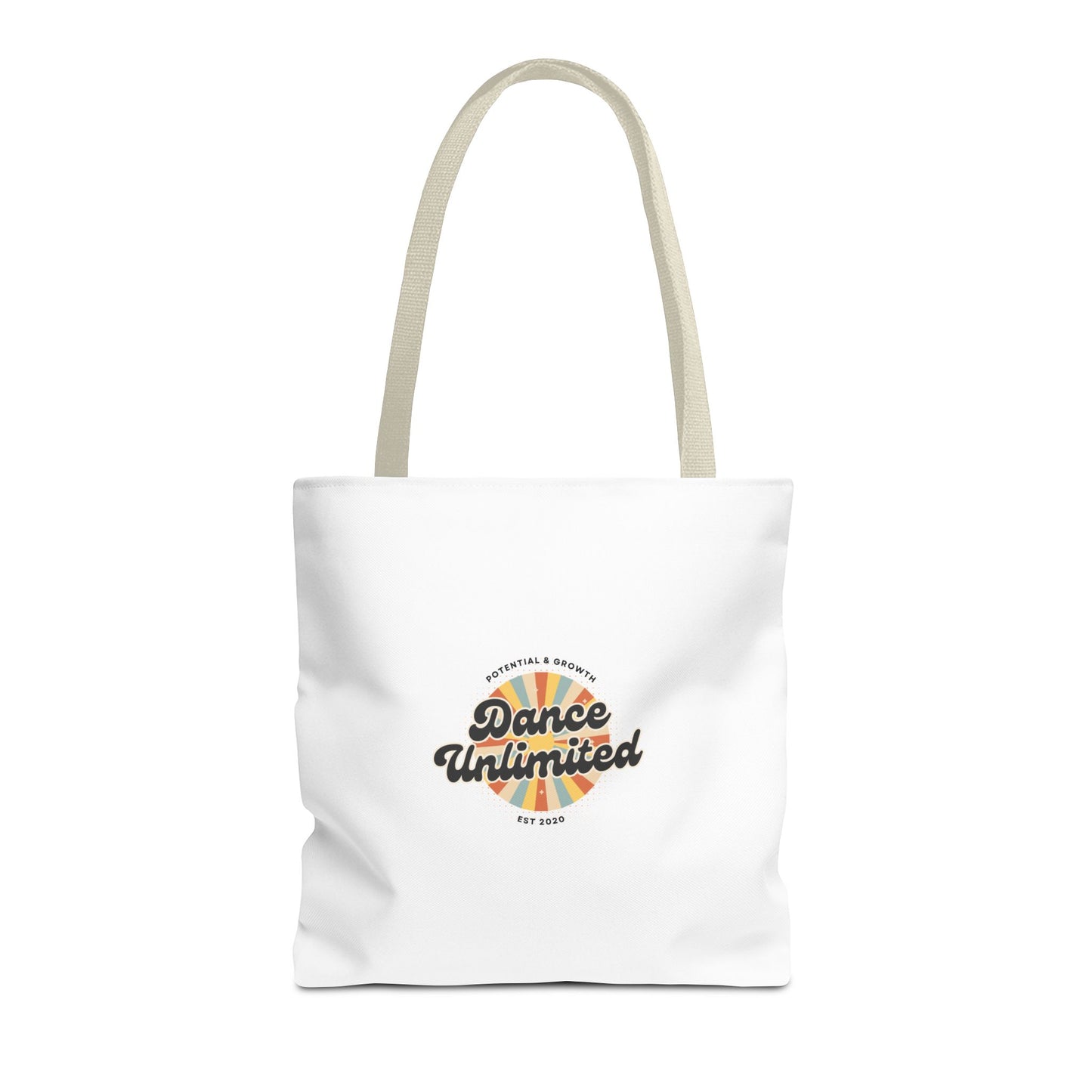 "Dance Unlimited, Potential & Growth" Canvas Tote Bag – Retro Graphic Dance Bag | Stylish Reusable Dance Tote for Dancers & Dance Moms