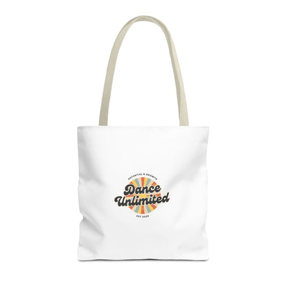 "Dance Unlimited, Potential & Growth" Canvas Tote Bag – Retro Graphic Dance Bag | Stylish Reusable Dance Tote for Dancers & Dance Moms