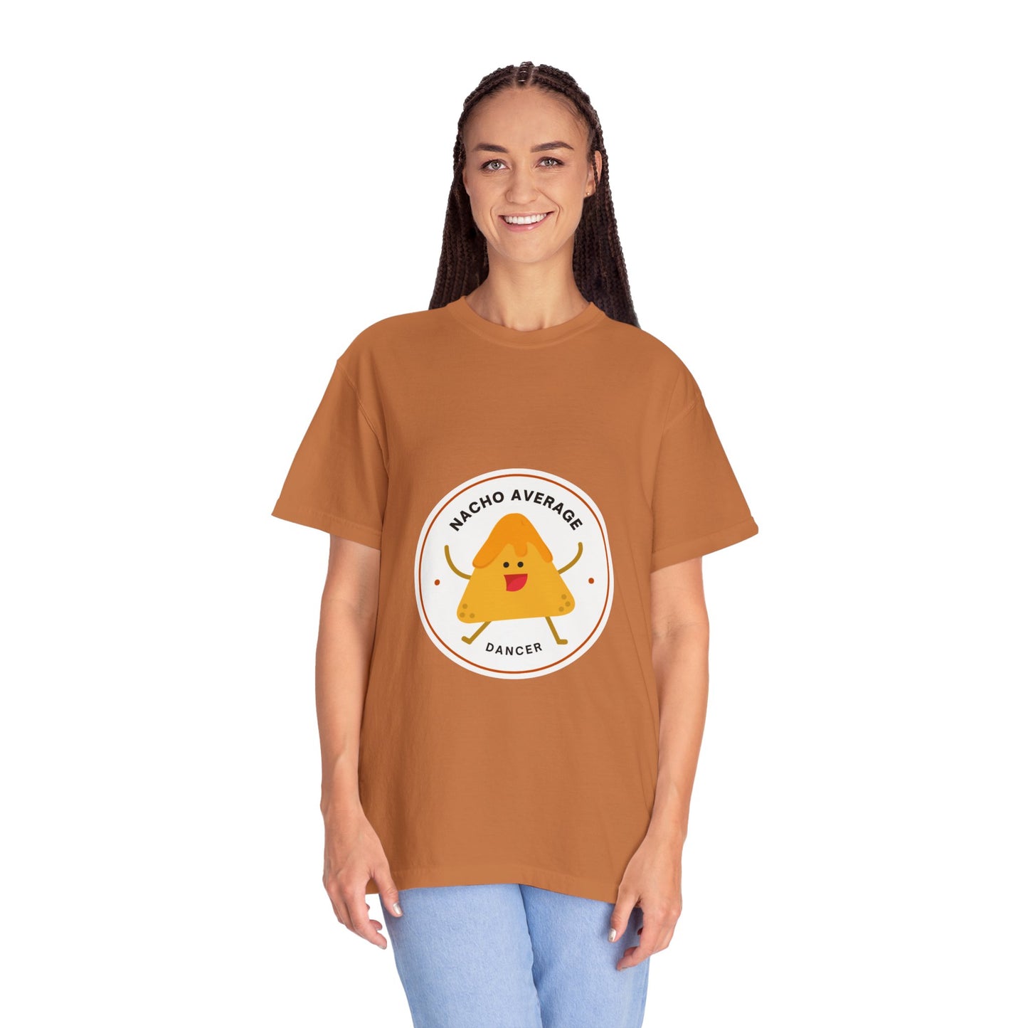 "Nacho Average Dancer" T-Shirt – Funny Dance Pun Unisex Garment-Dyed Tee with Cute Nacho Graphic 🌮💃