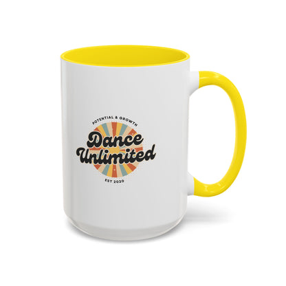 "Dance Unlimited – Potential & Growth" Accent Coffee Mug – Retro-Inspired Ceramic Mug for Dancers and Creative Dreamers
