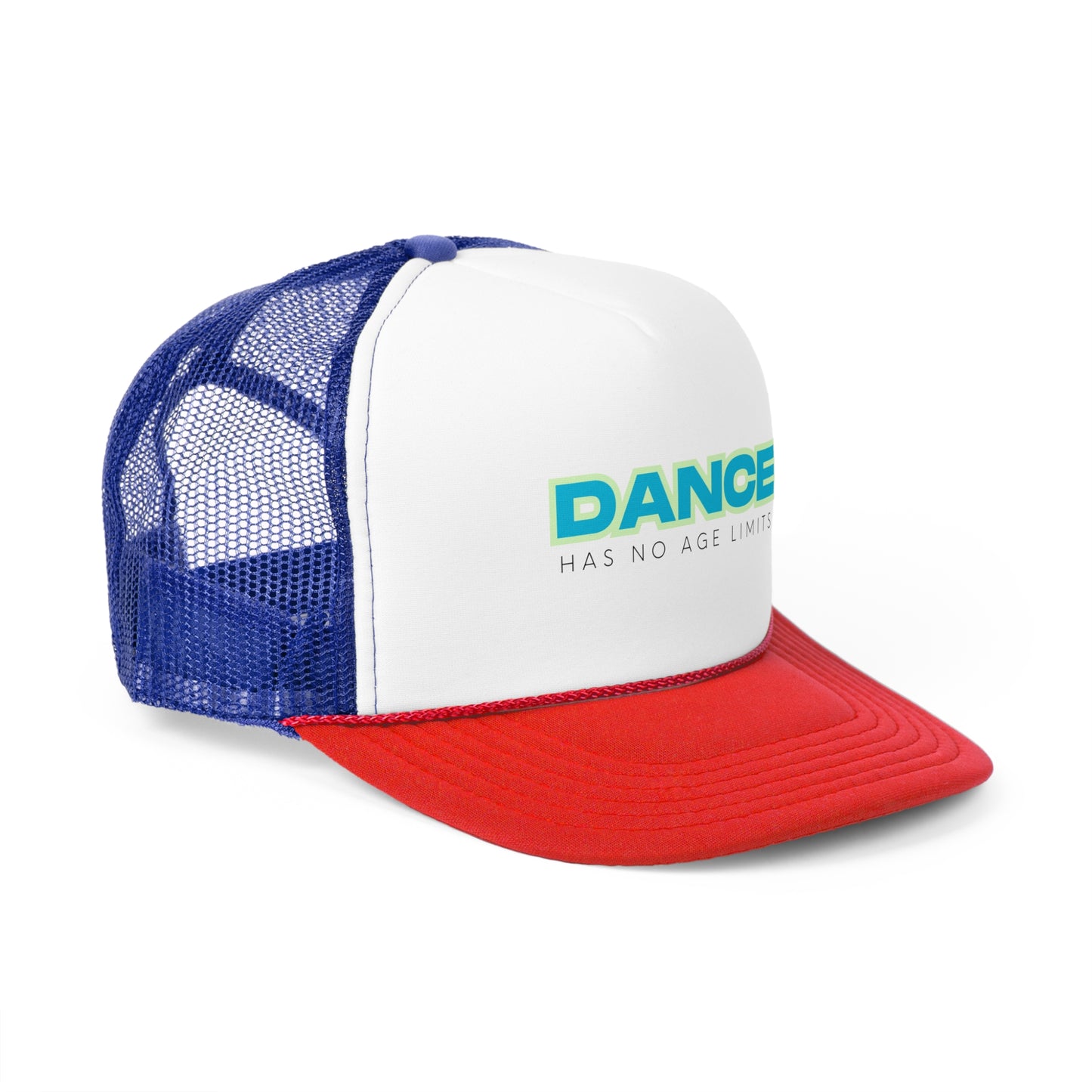 "Dance Has No Age Limits" Unisex Trucker Hat – Colorful Dance Quote Cap for All Ages, Dancers, and Movement Lovers