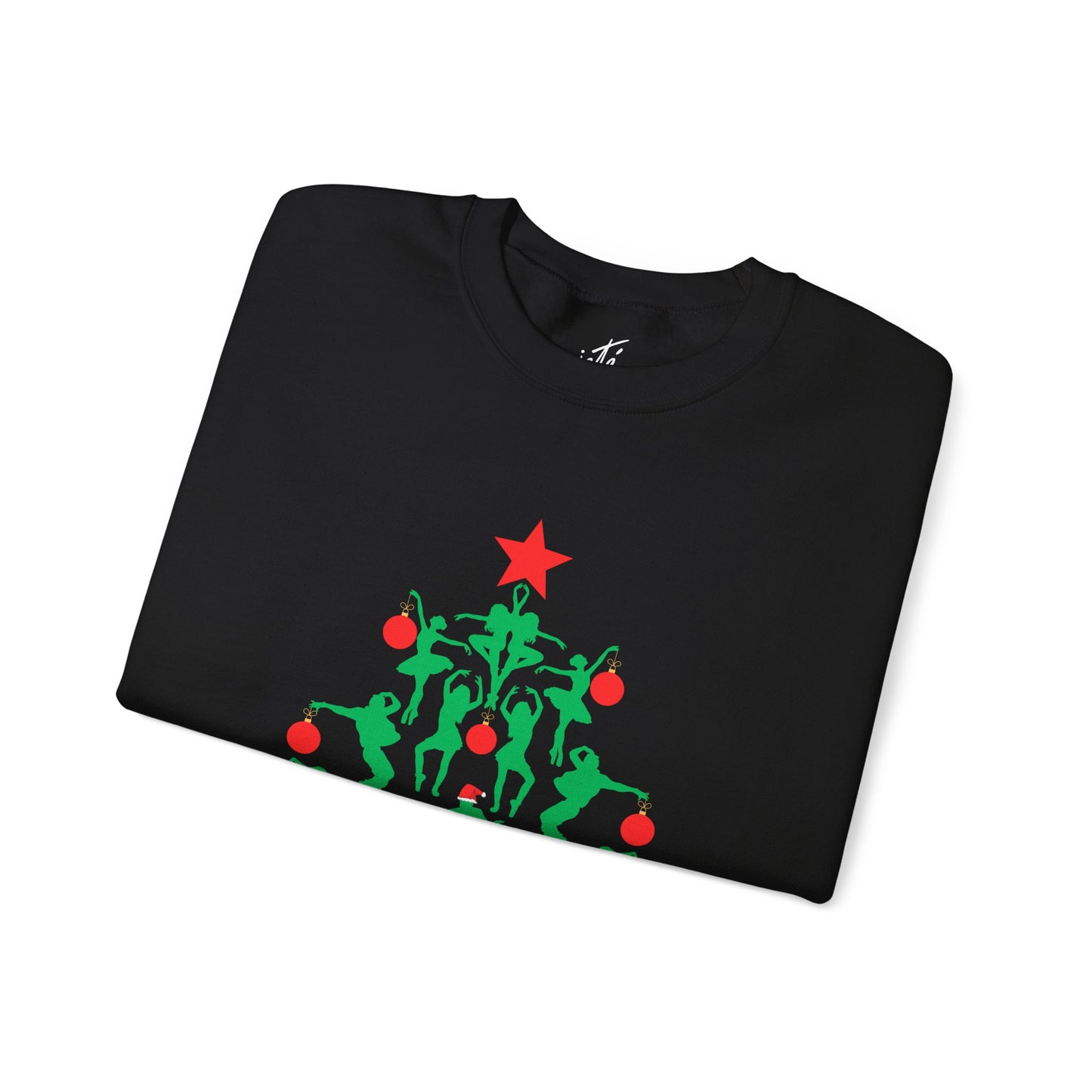 "Christmas Tree Dancer Silhouette" ADULT SWEATSHIRT Unisex Heavy Blend Crewneck – Festive Ballet & Dance Holiday Sweatshirt for Dancers, Teachers, and Studios