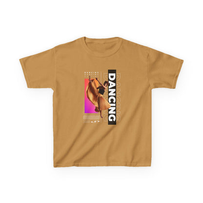 "Dancing" Youth Short Sleeve T-Shirt – Streetwear-Inspired Female Dancer Graphic – Stylish Dance Apparel for Kids