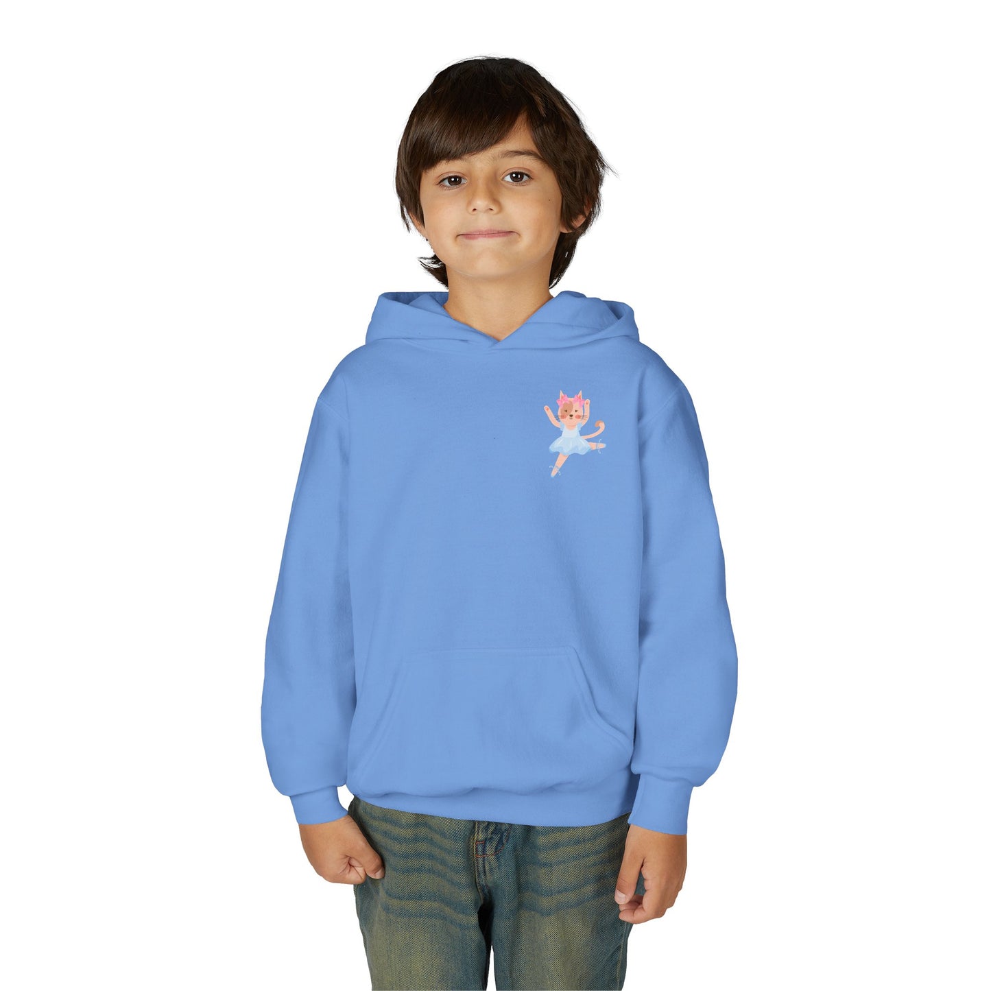 “Every Meow & Then I Dance” Adorable Dancing Cat Graphic | Cute Cat Dance Hoodie for Kids & Young Ballet Enthusiasts - Unisex Youth Hoodie