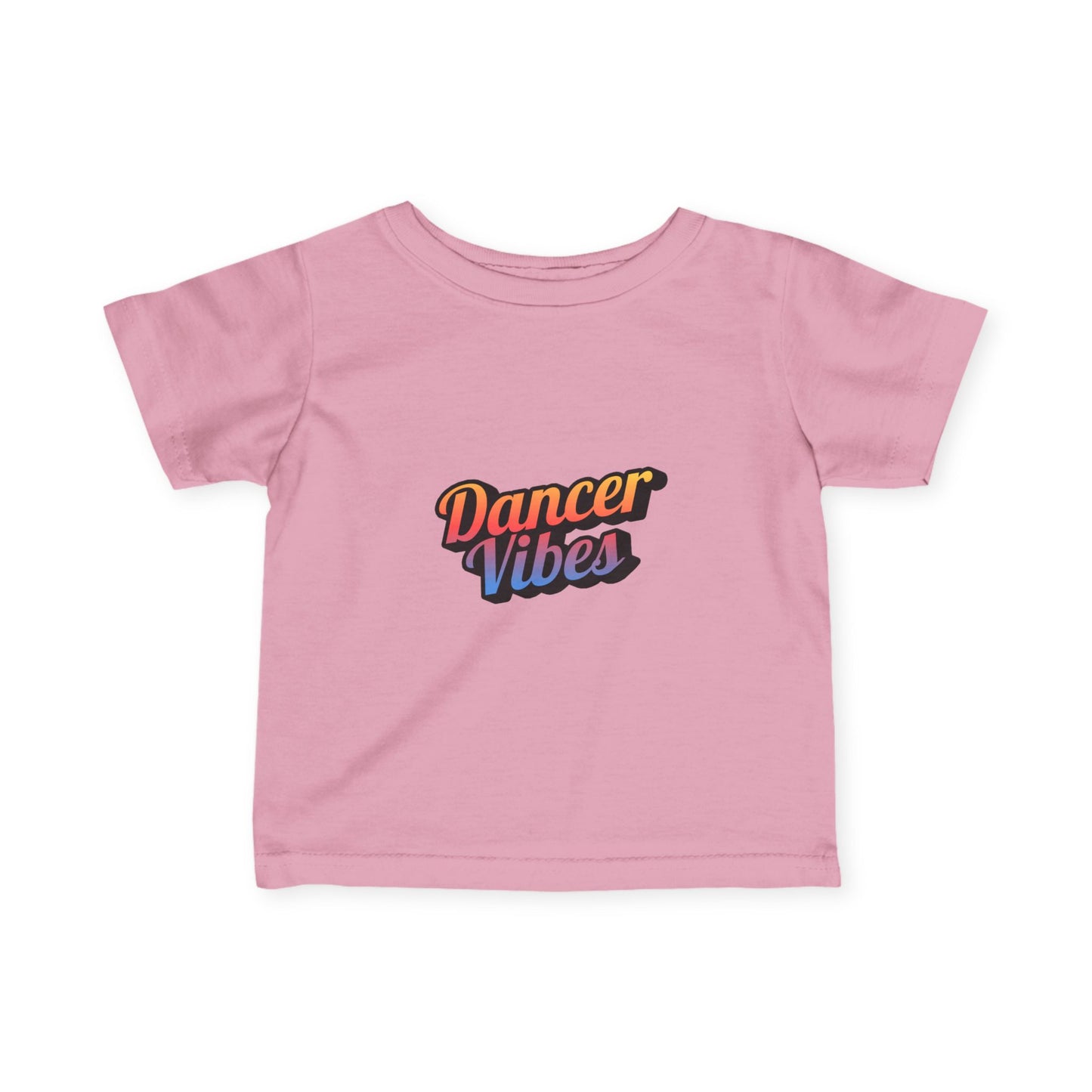 "Dancer Vibes" Infant Fine Jersey Tee – Colorful Text Graphic Baby Dance T-Shirt for Stylish Little Movers