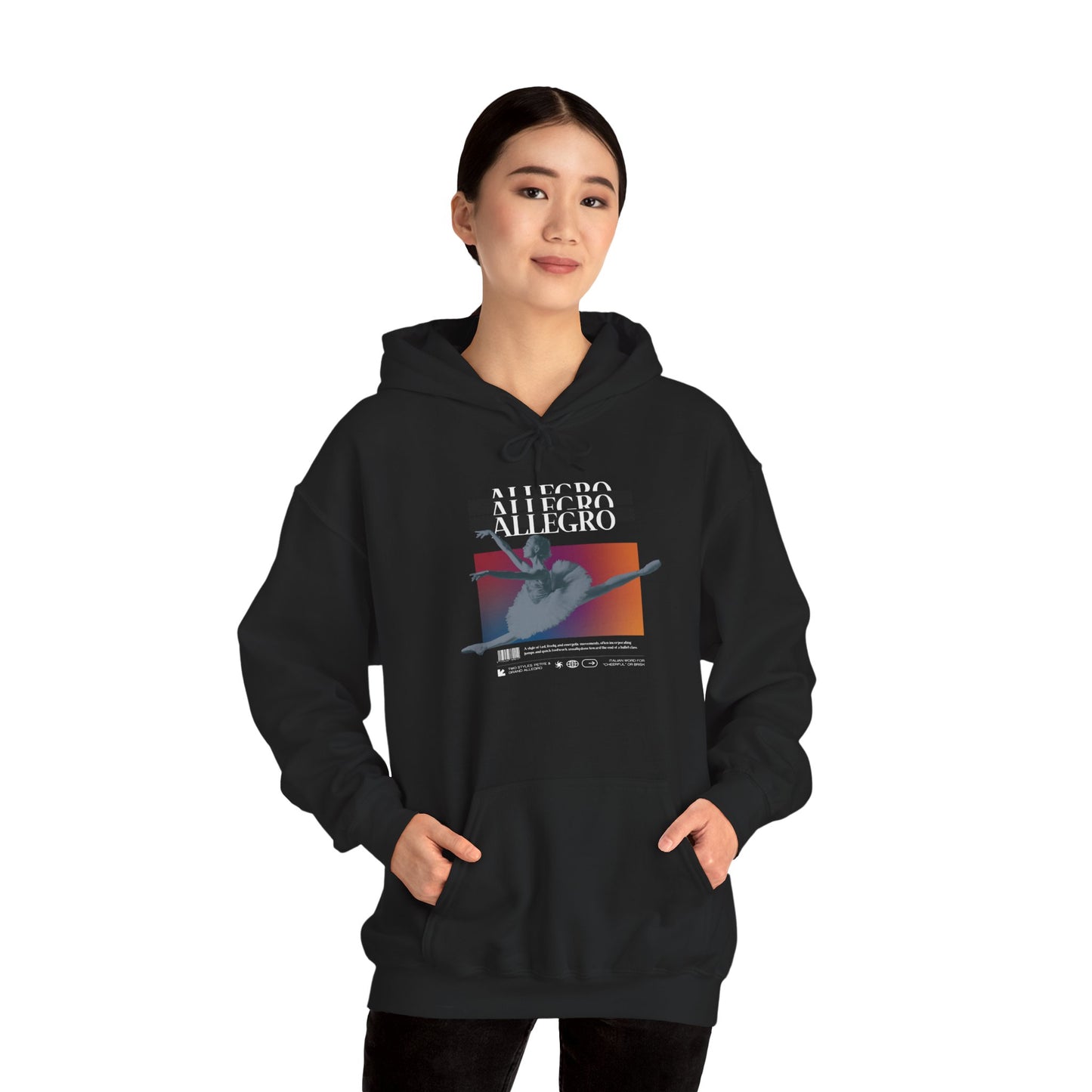 "Allegro" Ballet Definition Hoodie – Unisex Streetwear-Inspired Dance Sweatshirt with Ballerina Graphic