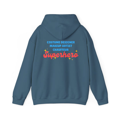 "Dance Mom" Superhero Hoodie – Floral Front Graphic & Fun Back Design | Unisex Hooded Sweatshirt for Proud Dance Parents