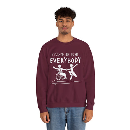 “Dance Is for Everybody” Inclusive Dance Sweatshirt – Unisex Heavy Blend Crewneck with Optional Name or Studio Personalization