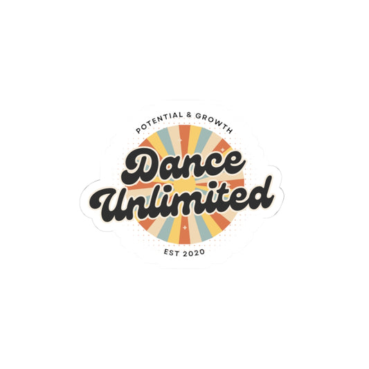 "Dance Unlimited Potential & Growth" Kiss-Cut Sticker – Bold Retro Dance-Themed Vinyl Sticker for Laptops, Journals & Water Bottles