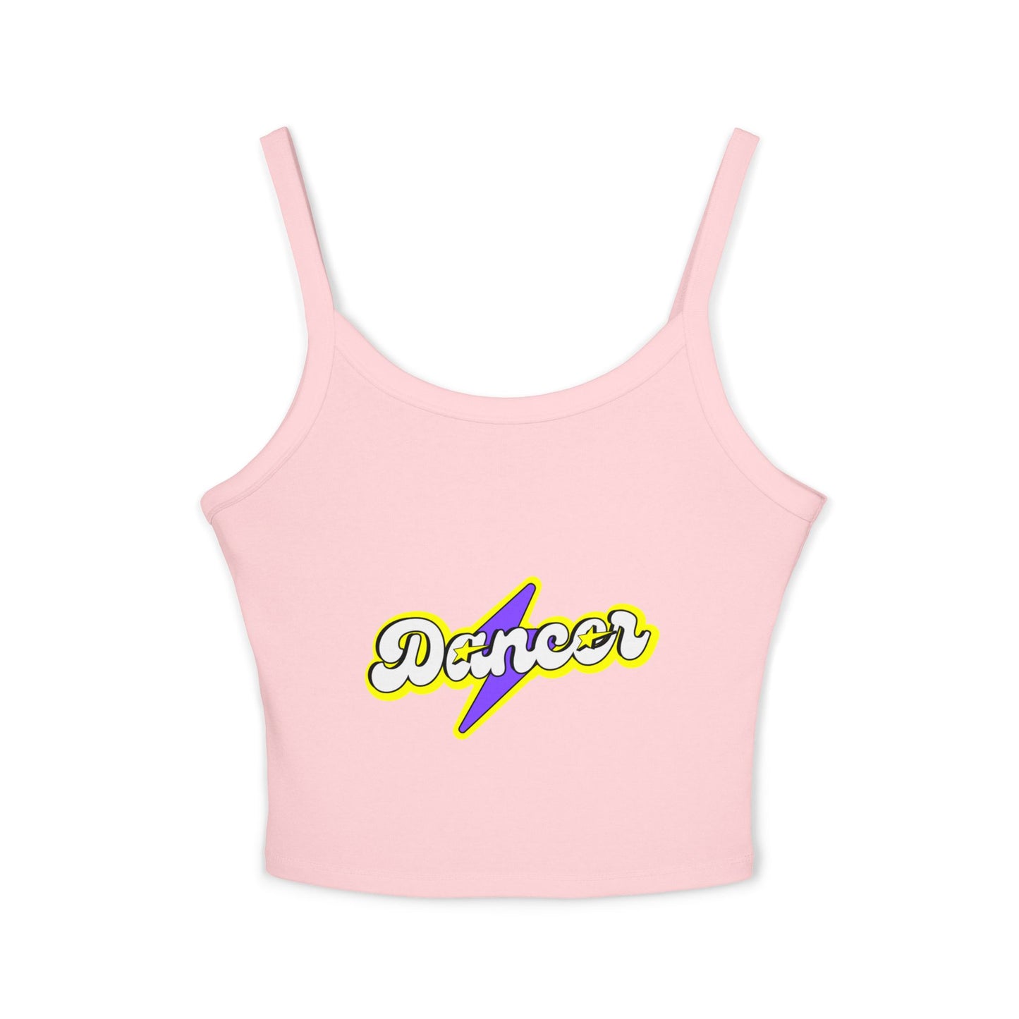 "Dancer" Women’s Spaghetti Strap Tank Top – Superhero-Inspired Dancer Graphic | Empowering Dance Apparel for Strong & Stylish Performers