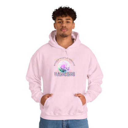 "Boogie, Hustle, Groove - Dancing" Streetwear Dance Graphic – Unisex Heavy Blend™ Hooded Sweatshirt