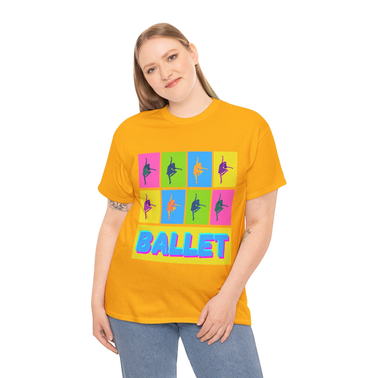 "Ballet" Pop Art Inspired Dance Graphic Unisex Heavy Cotton Tee – Artistic Ballet Dancer T-Shirt for Dance Lovers