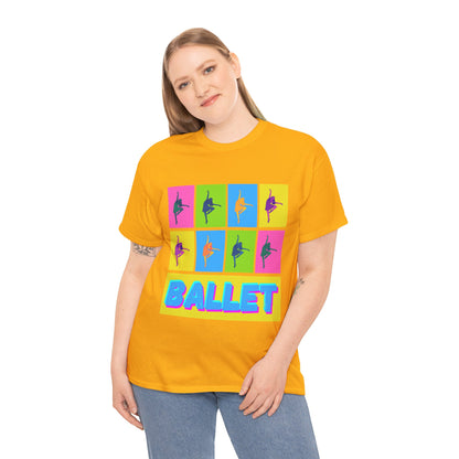 "Ballet" Pop Art Inspired Dance Graphic Unisex Heavy Cotton Tee – Artistic Ballet Dancer T-Shirt for Dance Lovers