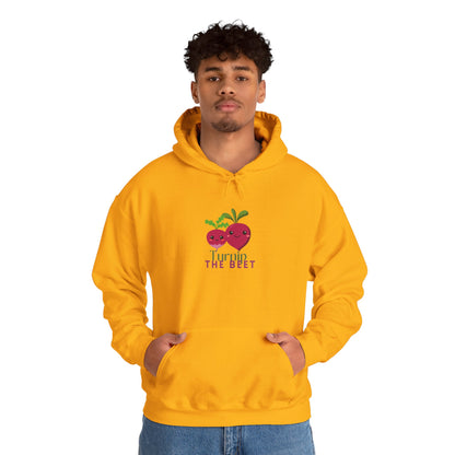 "Turnip the Beet" Unisex Hooded Sweatshirt – Funny Dance Pun Hoodie with Cute Veggie Graphic | Cozy Gift for Dancers & Foodie Fans
