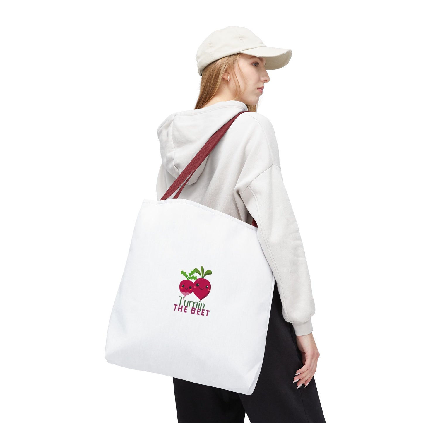 "Turnip the Beet" Canvas Tote Bag – Cute Veggie Graphic Dance-Themed Reusable Bag for Grocery Runs, Dance Class & Everyday Use