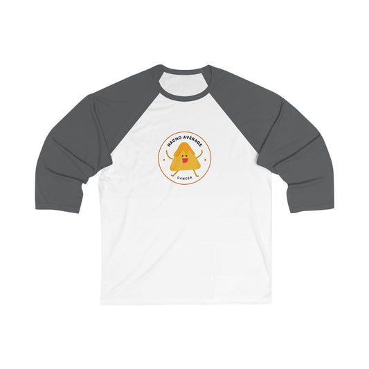"Nacho Average Dancer" Unisex 3/4 Sleeve Baseball Tee – Funny Dance Shirt with Cute Nacho Graphic for Dancers