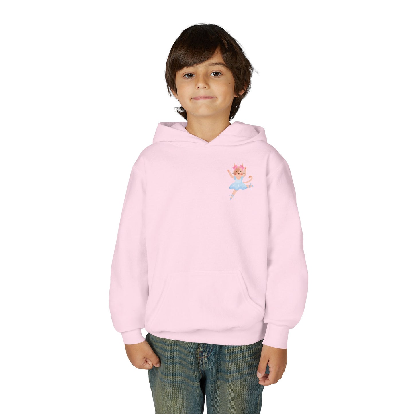 “Every Meow & Then I Dance” Adorable Dancing Cat Graphic | Cute Cat Dance Hoodie for Kids & Young Ballet Enthusiasts - Unisex Youth Hoodie