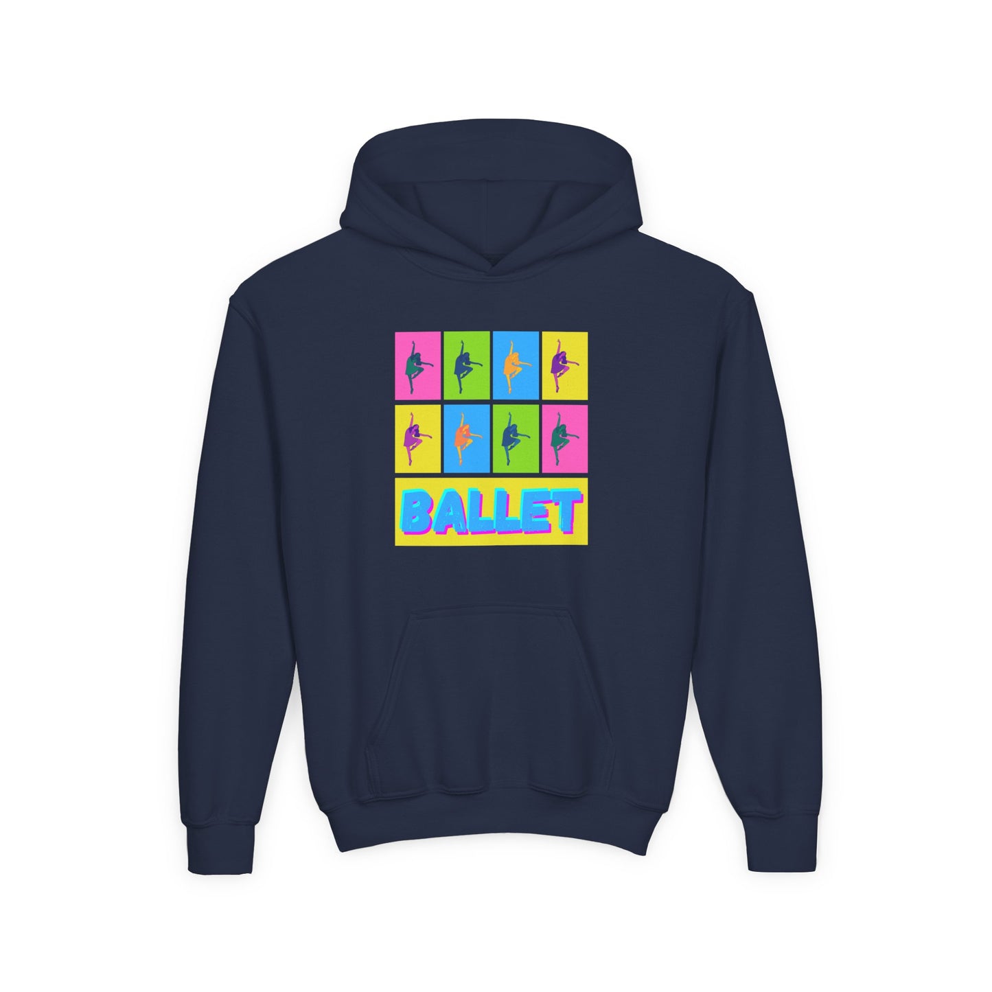 “Ballet” Pop Art Inspired Design with Ballet Dancer Graphics | Streetwear Ballet Hoodie for Kids & Young Dance Enthusiasts | Unisex Youth Hoodie