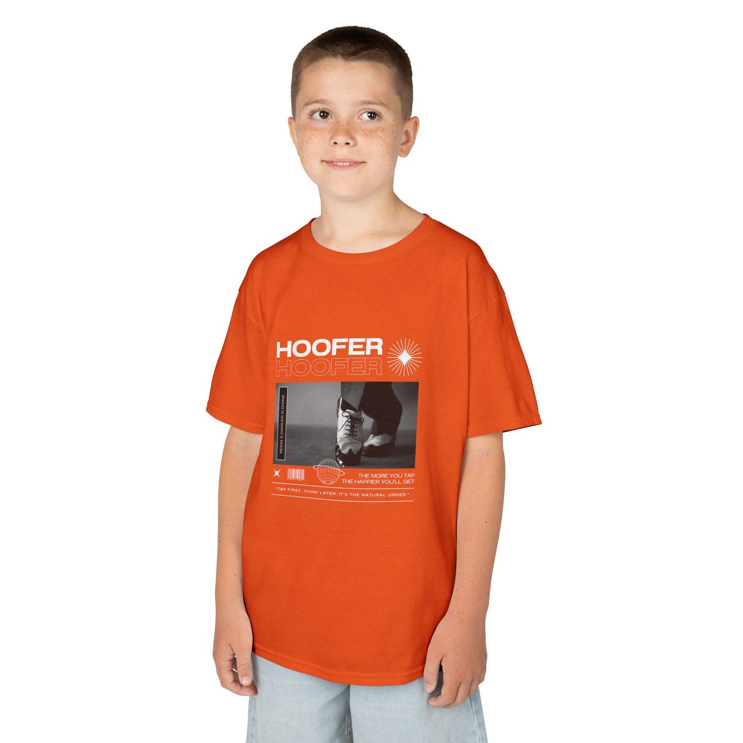 "Hoofer" Youth Short Sleeve Tee – Streetwear Tap Dance Shoes Graphic Kids T-Shirt