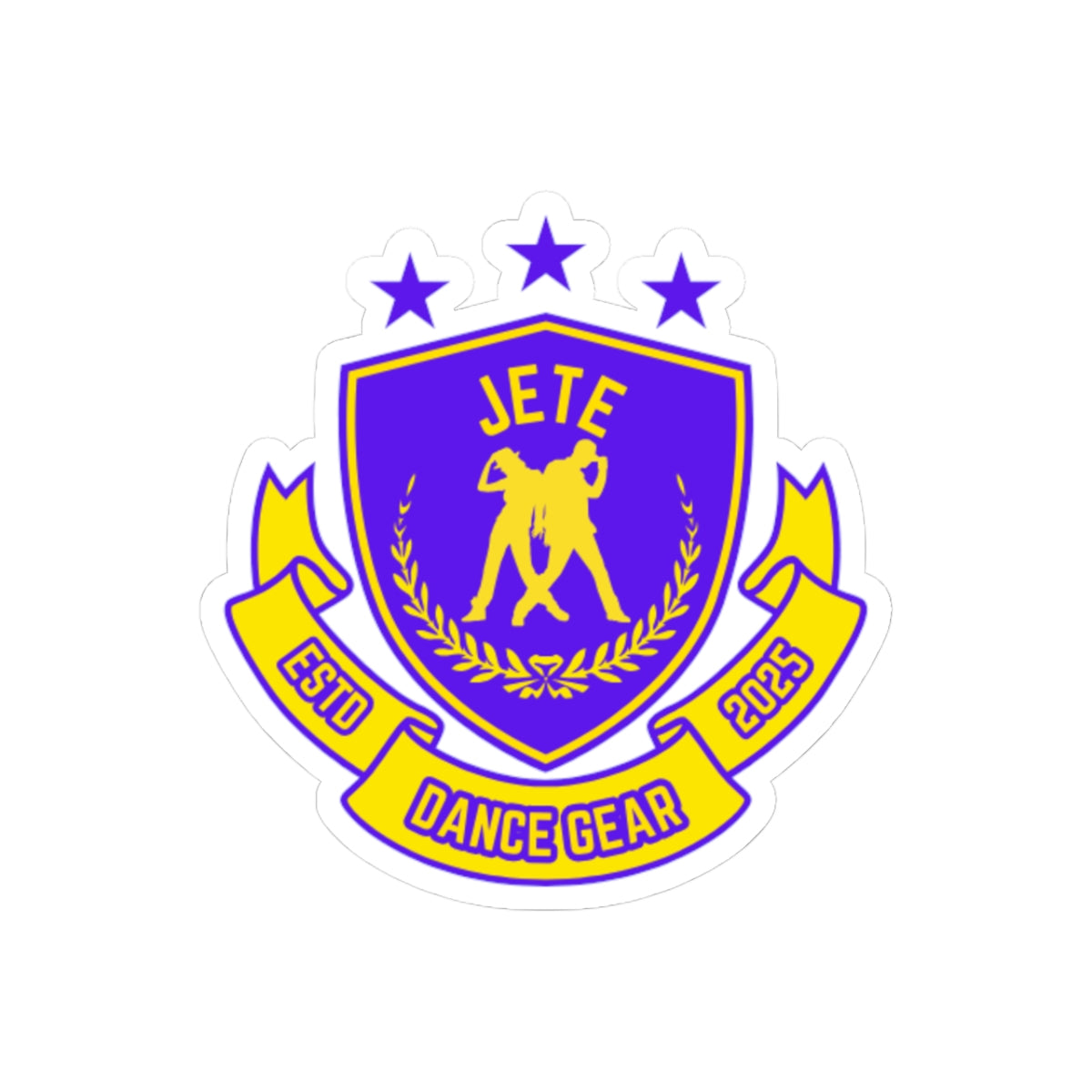 "Jeté Dance Gear" Kiss-Cut Sticker – Collegiate-Inspired Dance Graphic – Vinyl Sticker for Laptops, Water Bottles & Journals